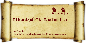 Mikustyák Maximilla névjegykártya